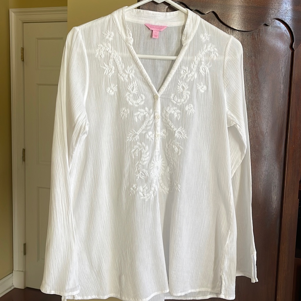 Lilly Pulitzer White Embroidered Tunic